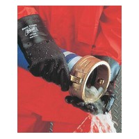 SHOWA Best Glove 7714R-10 SHOWA Best Glove Large Black Knight PVC Glove With 14\" Cuff Rough Finish